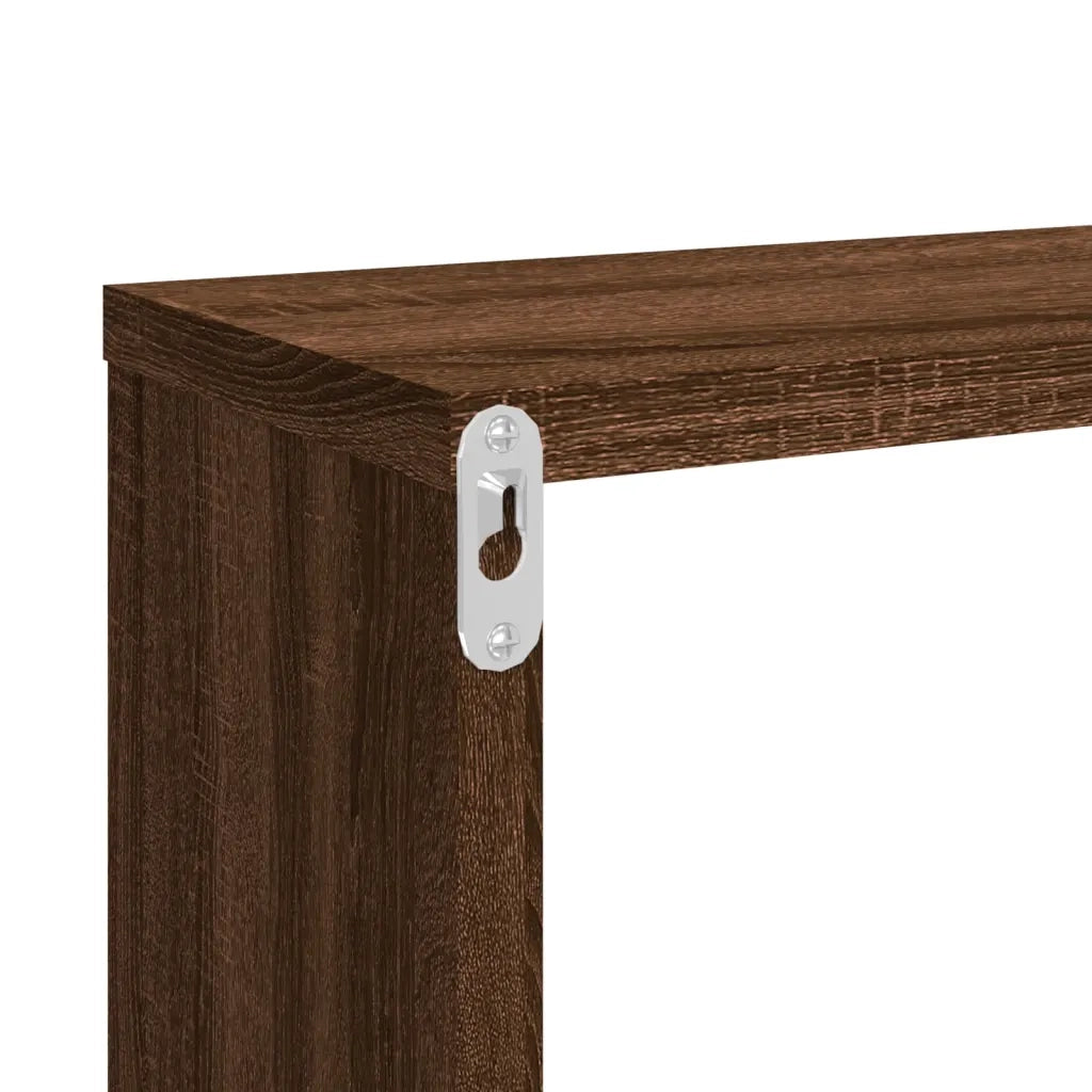 Mensole Muro | Mensola a parete Cubo 2 Rovere Marrone 80x15x26,5 Legno Multistrato