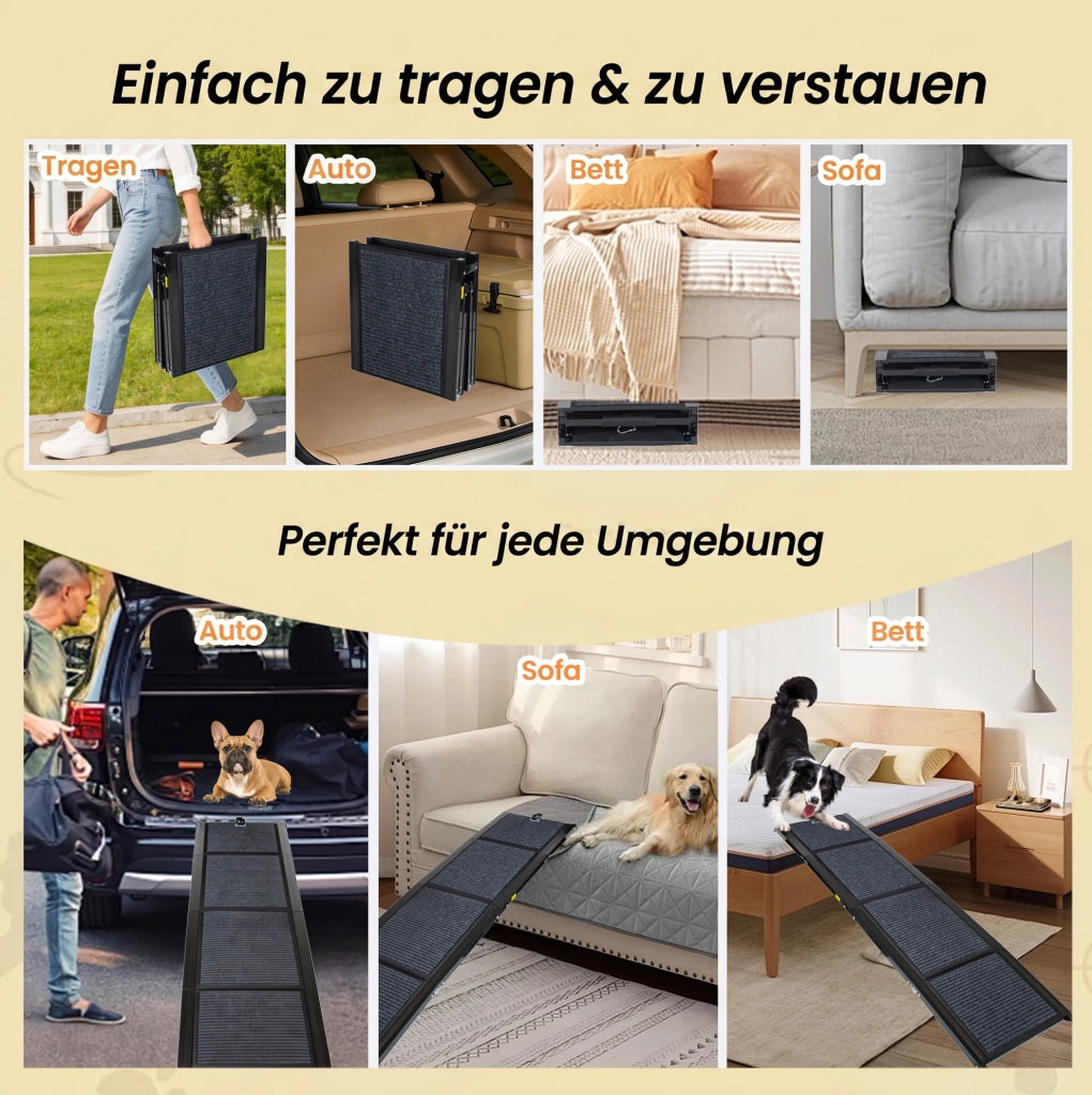 Rampa pieghevole per cani 180 cm con superficie antiscivolo