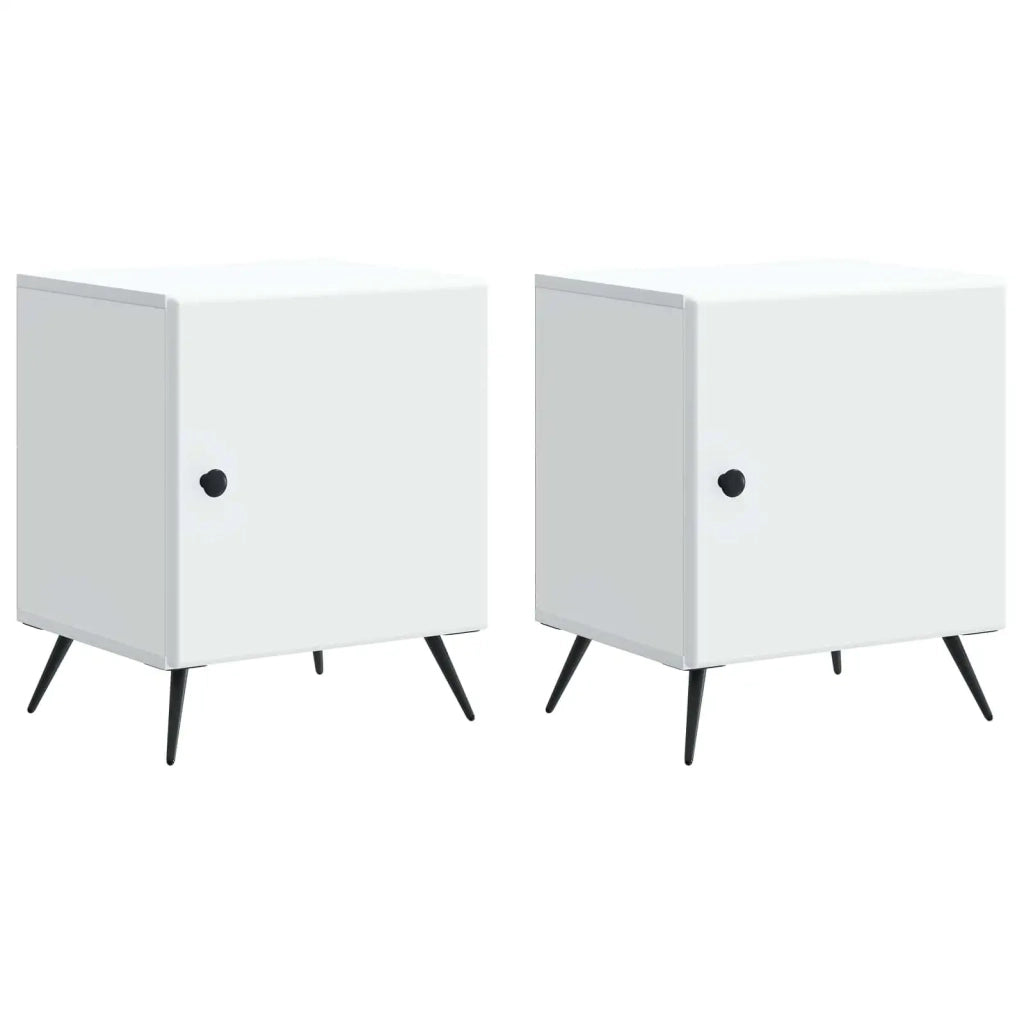 Set di 2 Comodini | Armadio da Notte | Mobiletto da notte Bianco 43 x 34,5 x 50 cm