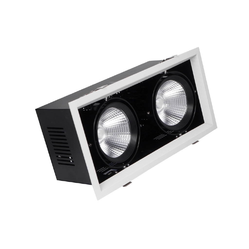 Faro led orientabile da incasso led cob 2x30w 4000K luce naturale