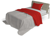 Set Lenzuola Sopra Sotto e Federe Doubleface Rosso/Grigio Chiaro Singolo