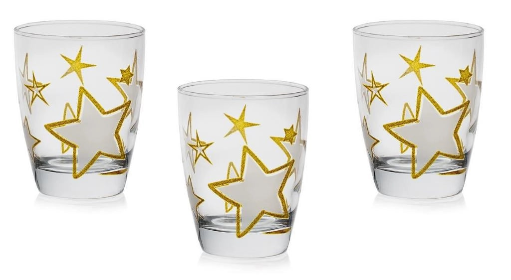 Set 3 Bicchieri da Tavola Vino o Acqua Domino Astro 300 cc