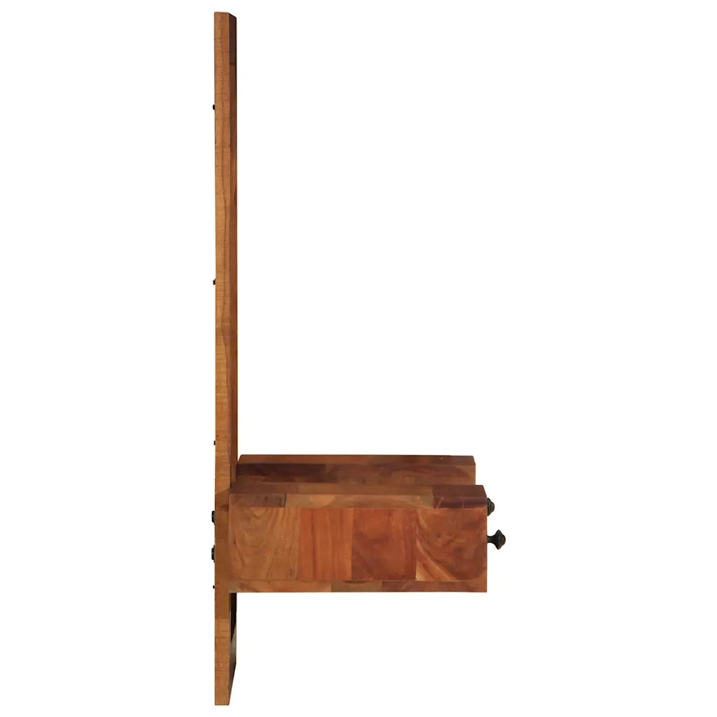 Specchio da Parete c/ Cassetti 60x33x90cm Legno Massello Acacia