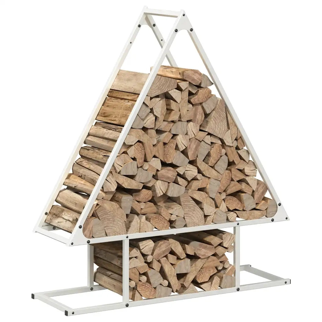 Rastrelliera per Legna da Ardere Bianca 80x25x90 cm 864316