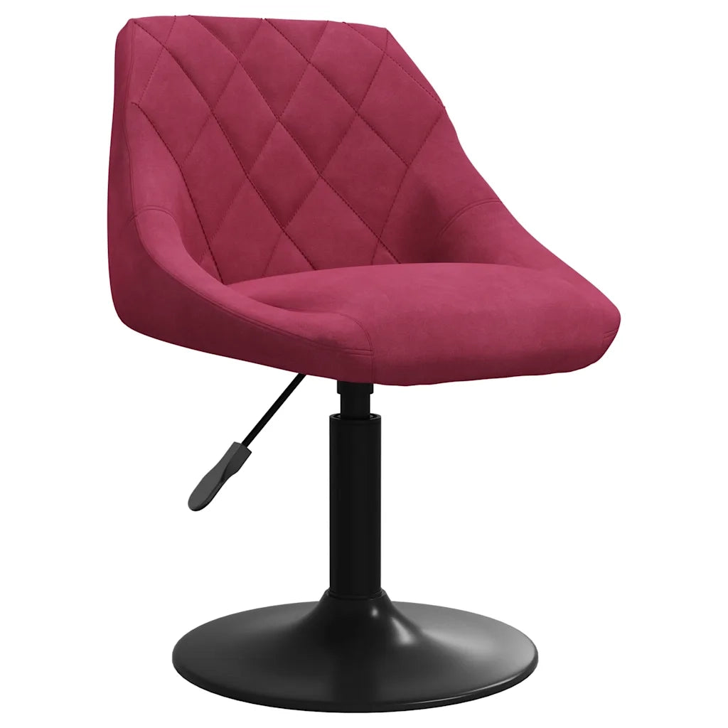Sedie da Pranzo Girevoli 4 pz Rosso Vino in Velluto 3088797