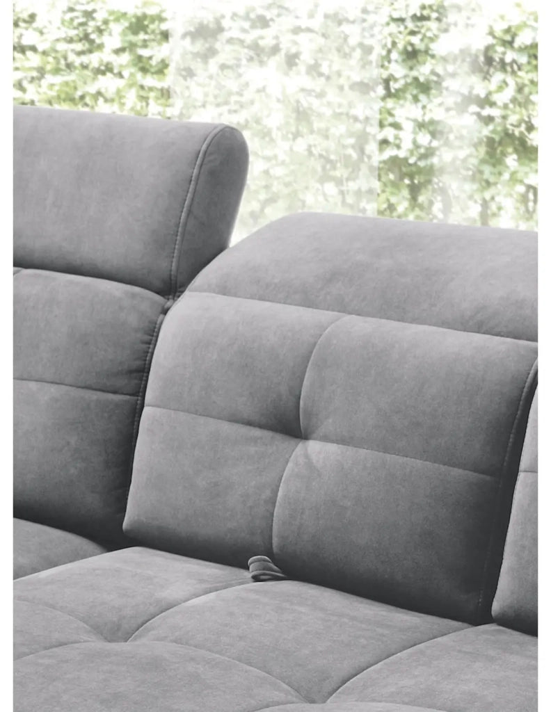 Divano ad angolo Grigio 5 posti angolo sinistro seduta alta 48cm INFERNO
