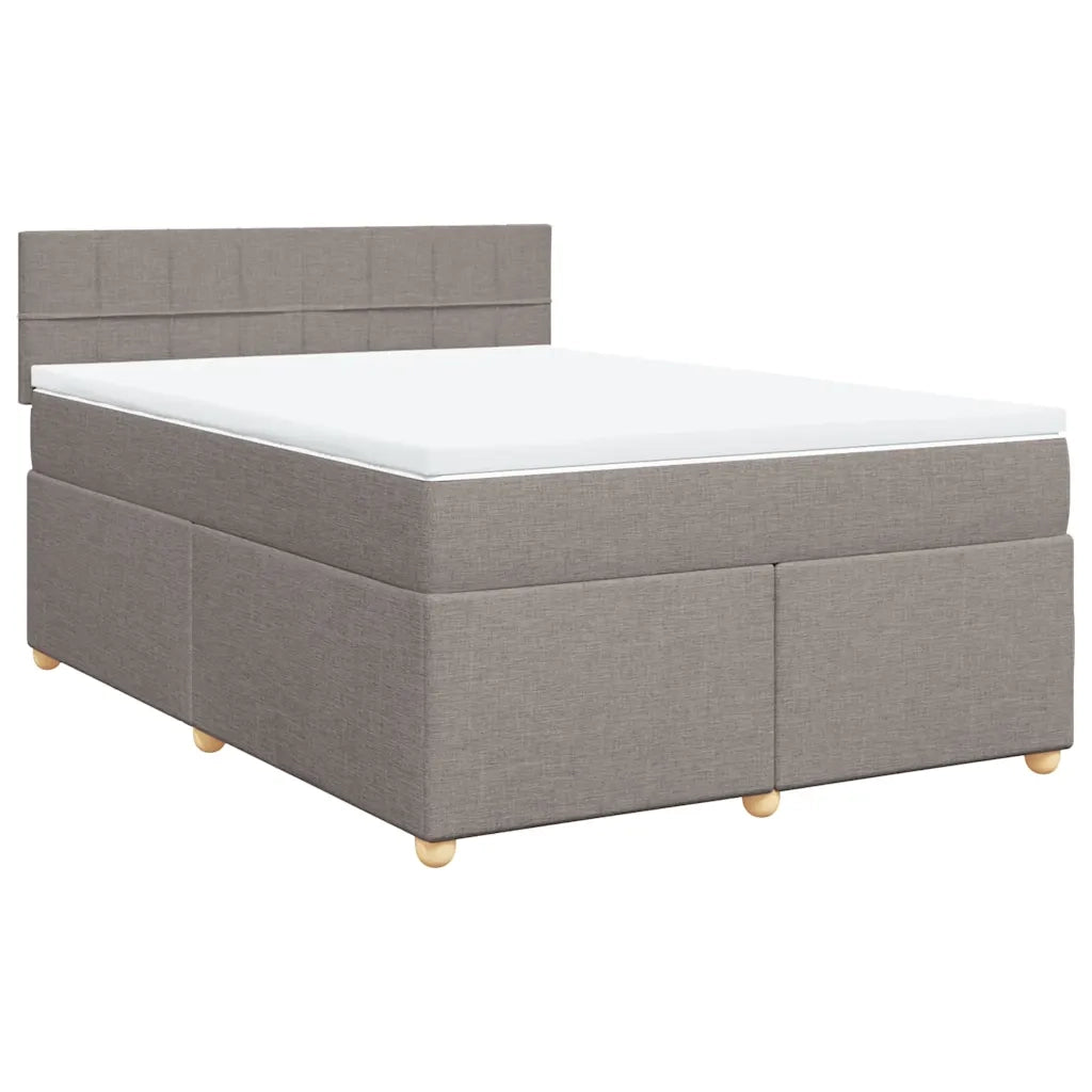 vidaXL Giroletto a Molle con Materasso Tortora 140x190 cm in Tessuto
