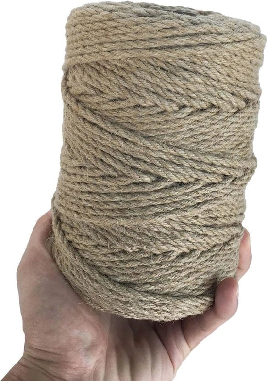 Tessuto di Juta Naturale 4mm - Corda Sostenibile Artigianale per Giardinaggio e Hobby - 100 Metri