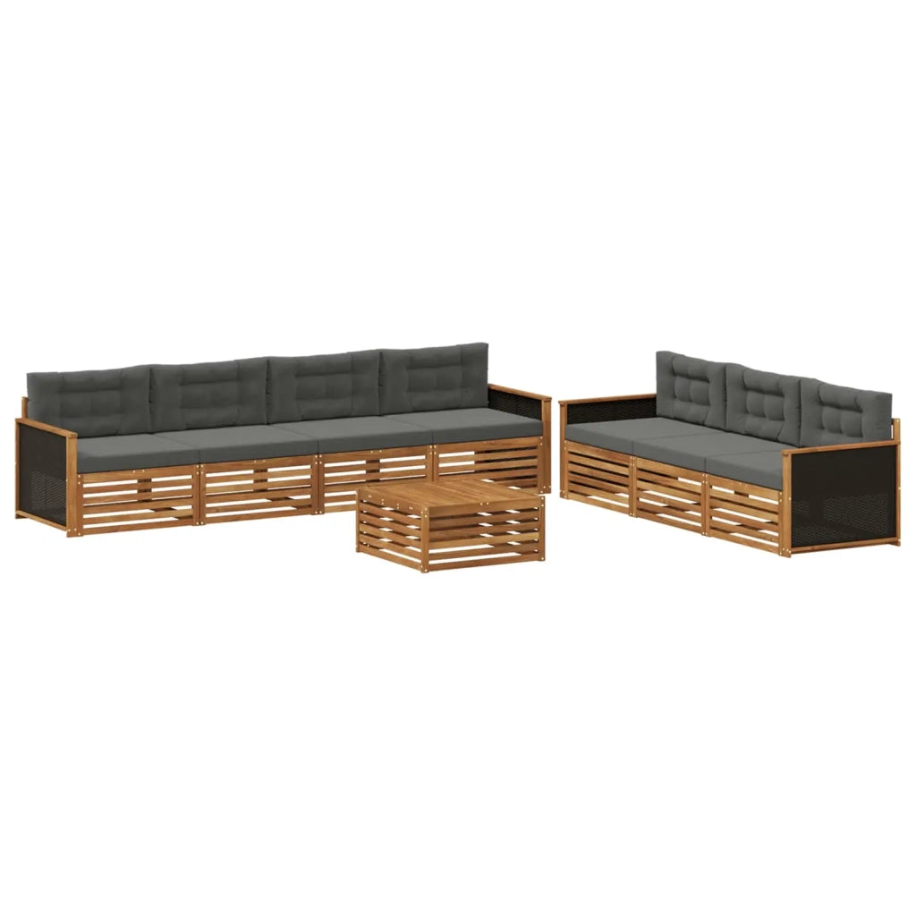 Set di divani da esterno 8 pcs Naturale e Antracite