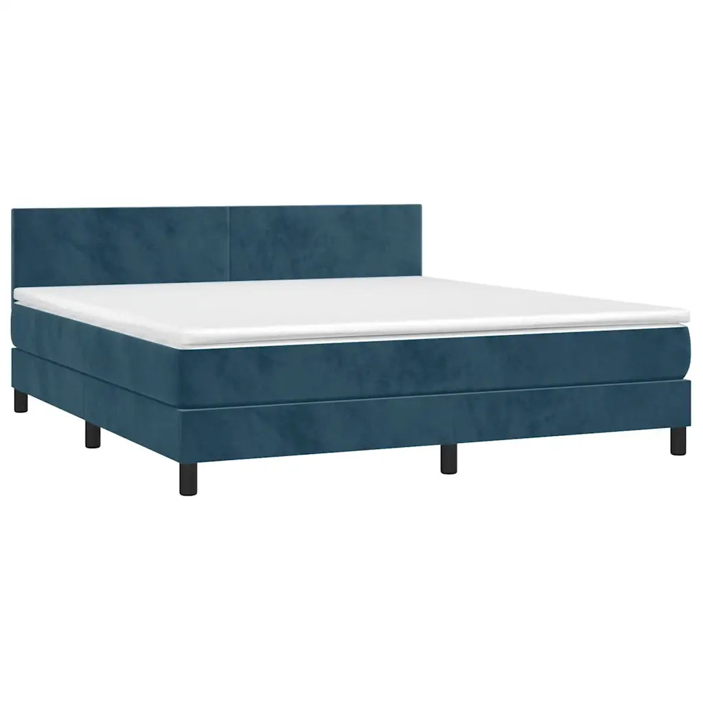 Giroletto a Molle con Materasso Blu Scuro 160x200 cm in Vellutocod mxl 123594