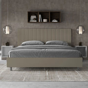 Letto imbottito Matrimoniale 180x190 cm Agueda - Similpelle,Senza rete,Cappuccino
