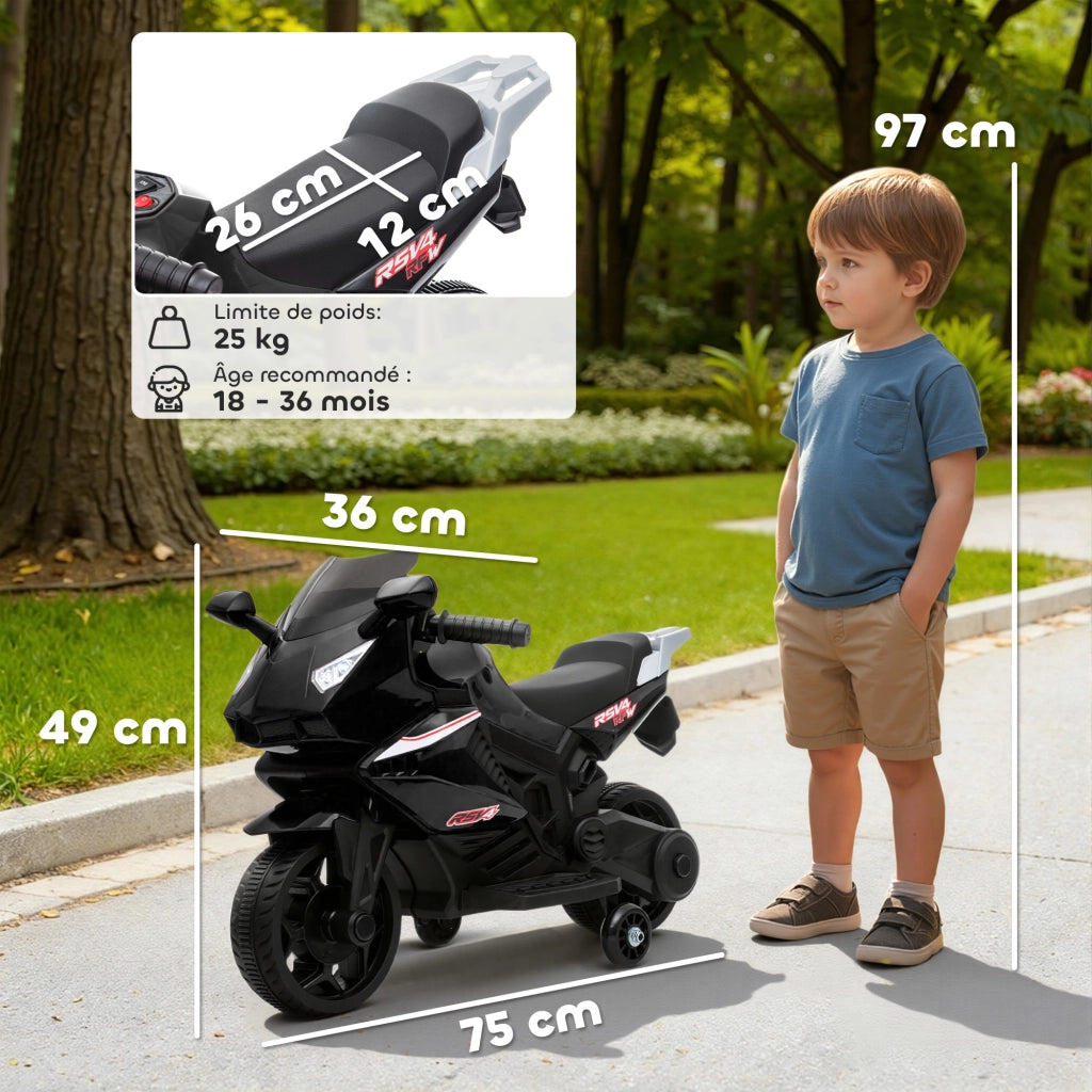 Moto Elettrica Bambini ¨C zephmum ¨C Nero 75x36x49cm