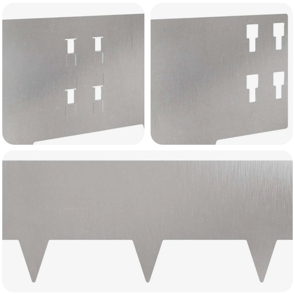 Bordura per Prato 10 pcs 100 x 20 cm Acciaio Argento 8008590