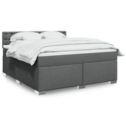 Giroletto a Molle con Materasso Grigio Scuro 180x200 cm Tessuto