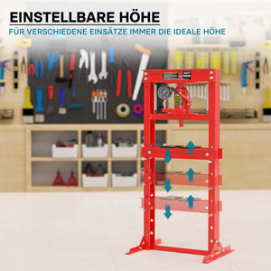 Pressa idraulica da officina 12t Pressa a telaio per cuscinetti con manometro