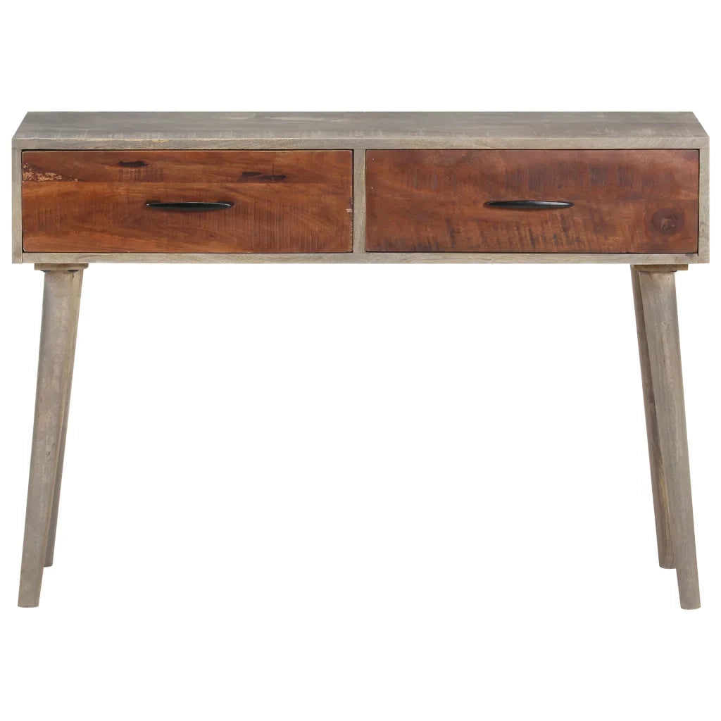 Tavolo Consolle Grigio 110x35x75 cm in Massello di Mango Grezzo 321807