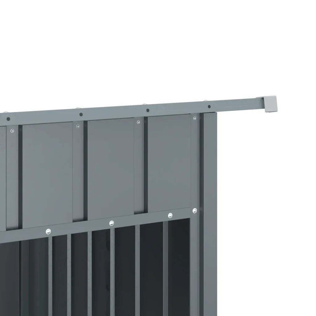 Casetta Cani con Tetto Antracite 153x91x110 cm Acciaio Zincato 172572
