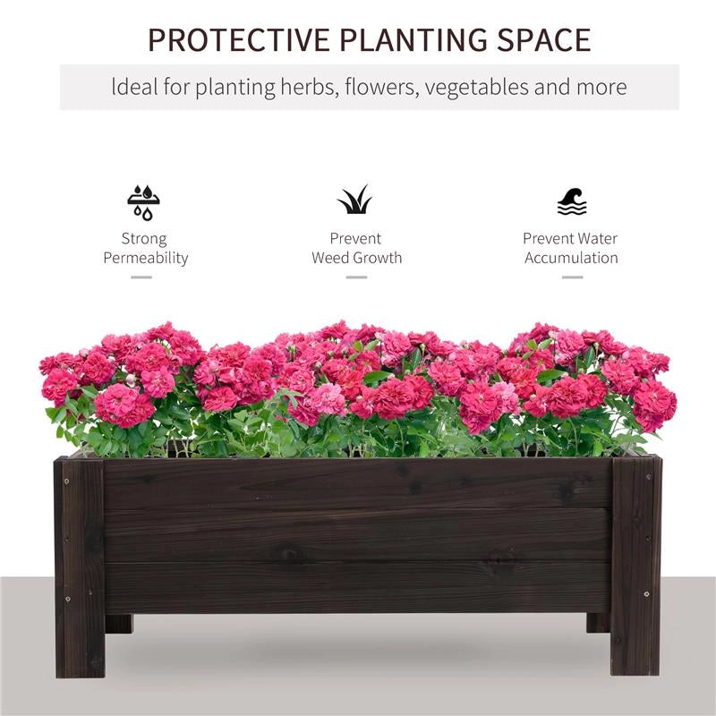 FIORIERA DA ESTERNO PORTAPIANTE RIALZAT IN LEGNO 100 X 36,5 X 36 CM MARRONE