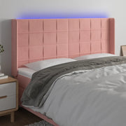 Testiera a LED-Testata con LED rosa 203x16x118/128 cm in Velluto 558247