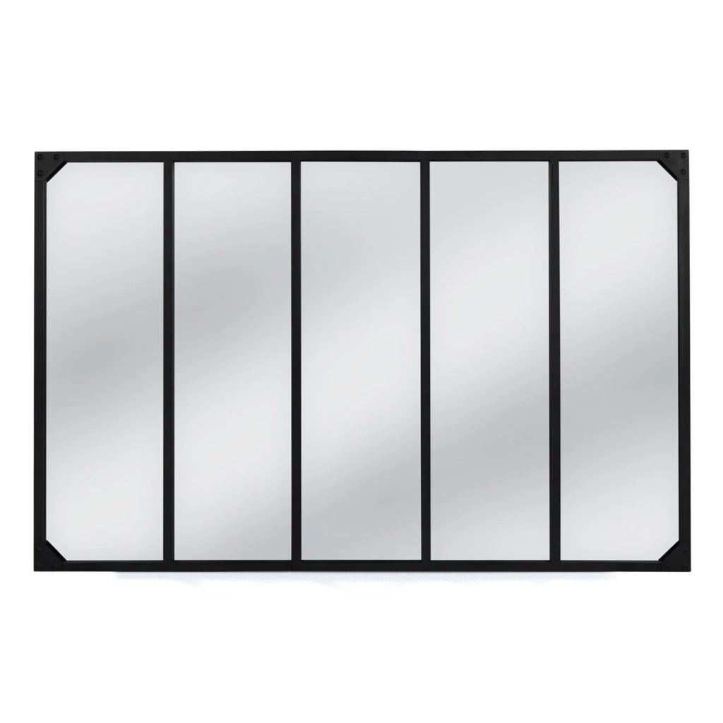 IDMarket - Specchio in vetro a 5 strisce di design industriale 140x84 cm