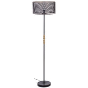 Lampada da terra in metallo nero 39,5x39,5x139/152,5h cm