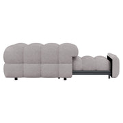 Divano Letto Convertible 1 Posto con Schienale Regolabile 2 in 1 Tipo Pouf; Tessuto Teddy in Grigio