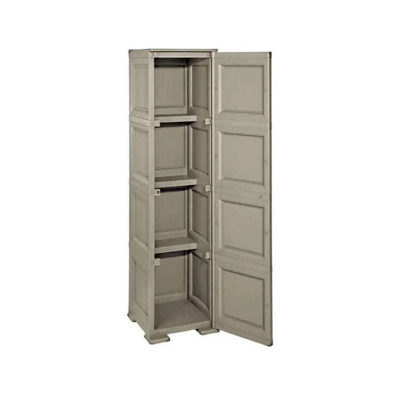 ARMADIO A COLONNA CON 4 MEZZI RIPIANI E 1 ANTA LISCIA TAUPE DIMENSIONI 40X43X164H CM