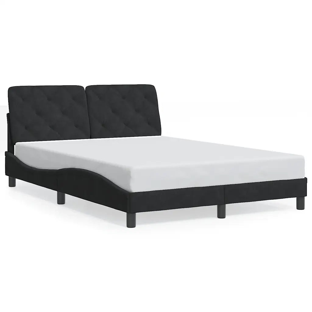 Giroletto senza Materasso Nero 120x200 cm Velluto