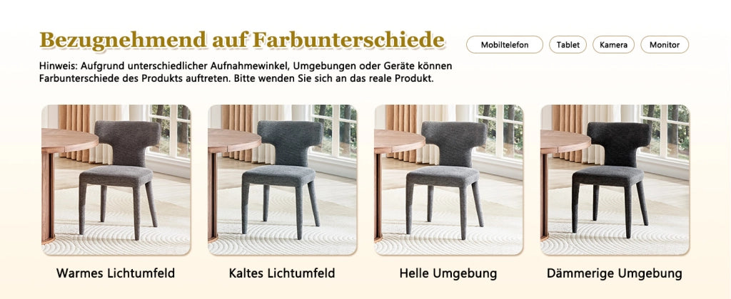 Chaise da sala da pranzo set da 2 con schienale a T, seduta imbottita in tessuto e gambe in ferro grigio