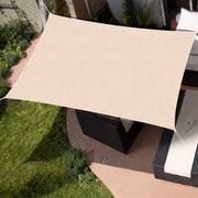 Tenda Vela Parasole 3 x 4 Metri Rettangolare Telo Ombreggiante da Giardino Ecru