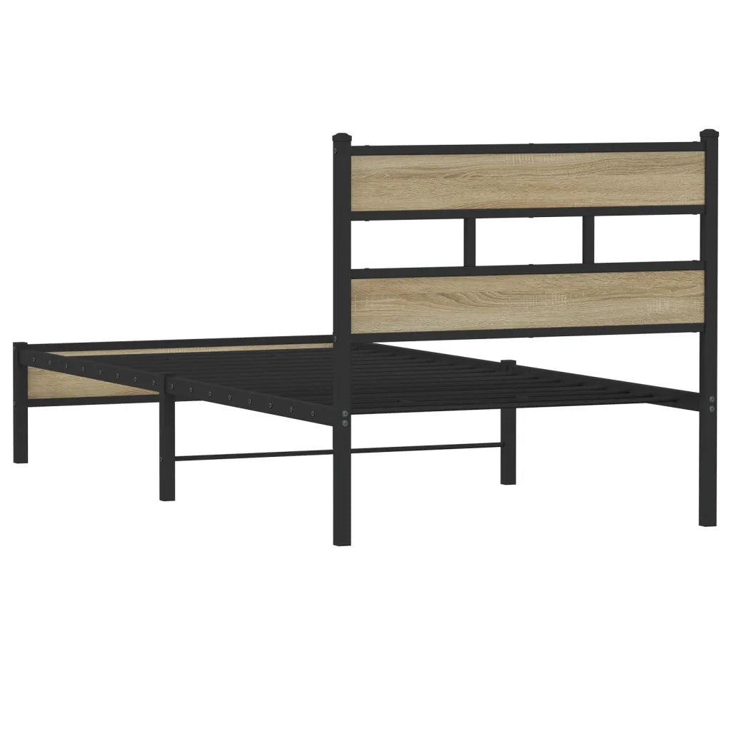 vidaXL Giroletto senza Materasso Rovere Sonoma 100x190cm in Truciolato