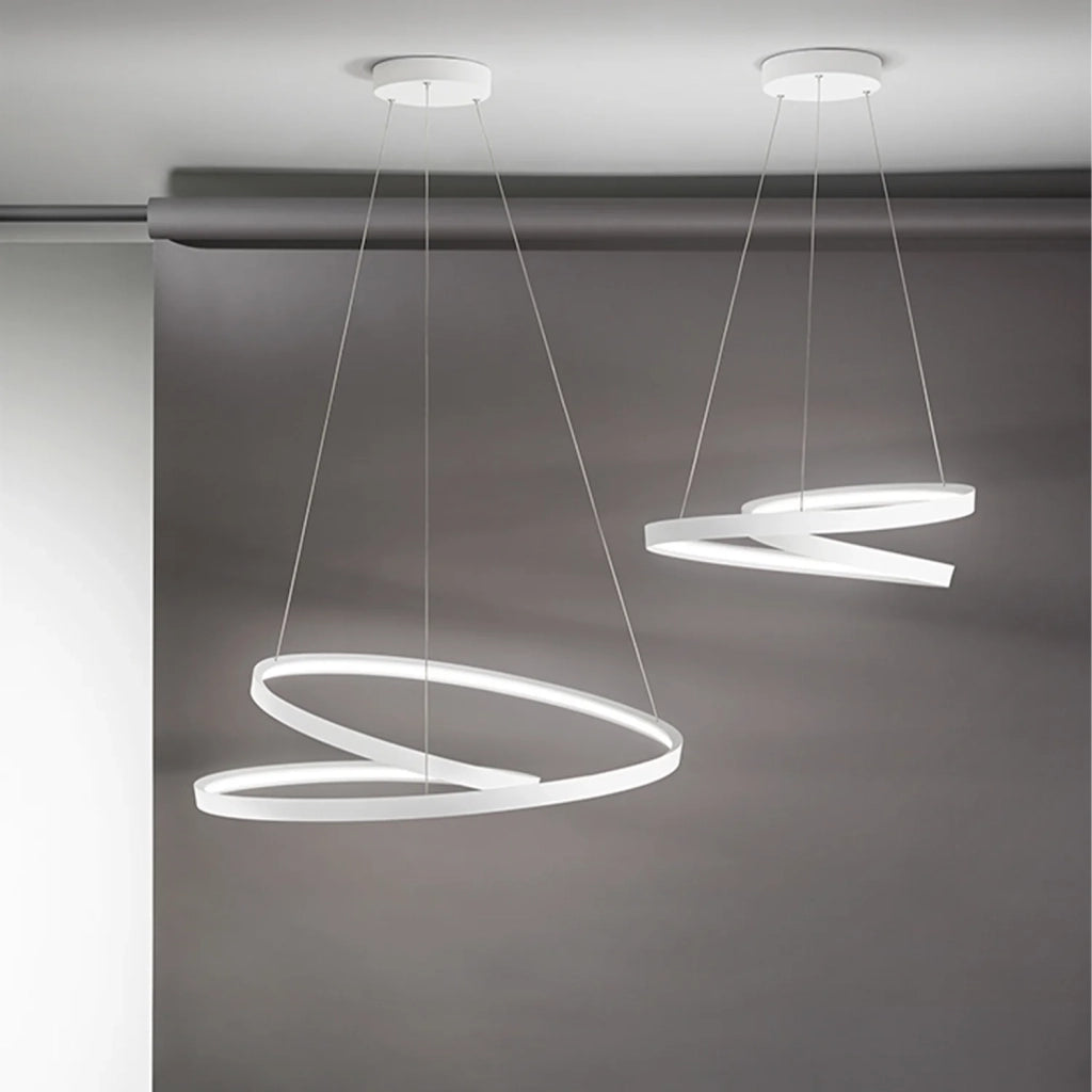 Sospensione Moderna Ritmo Metallo Bianco Led 55W Dimmerabile Ip20