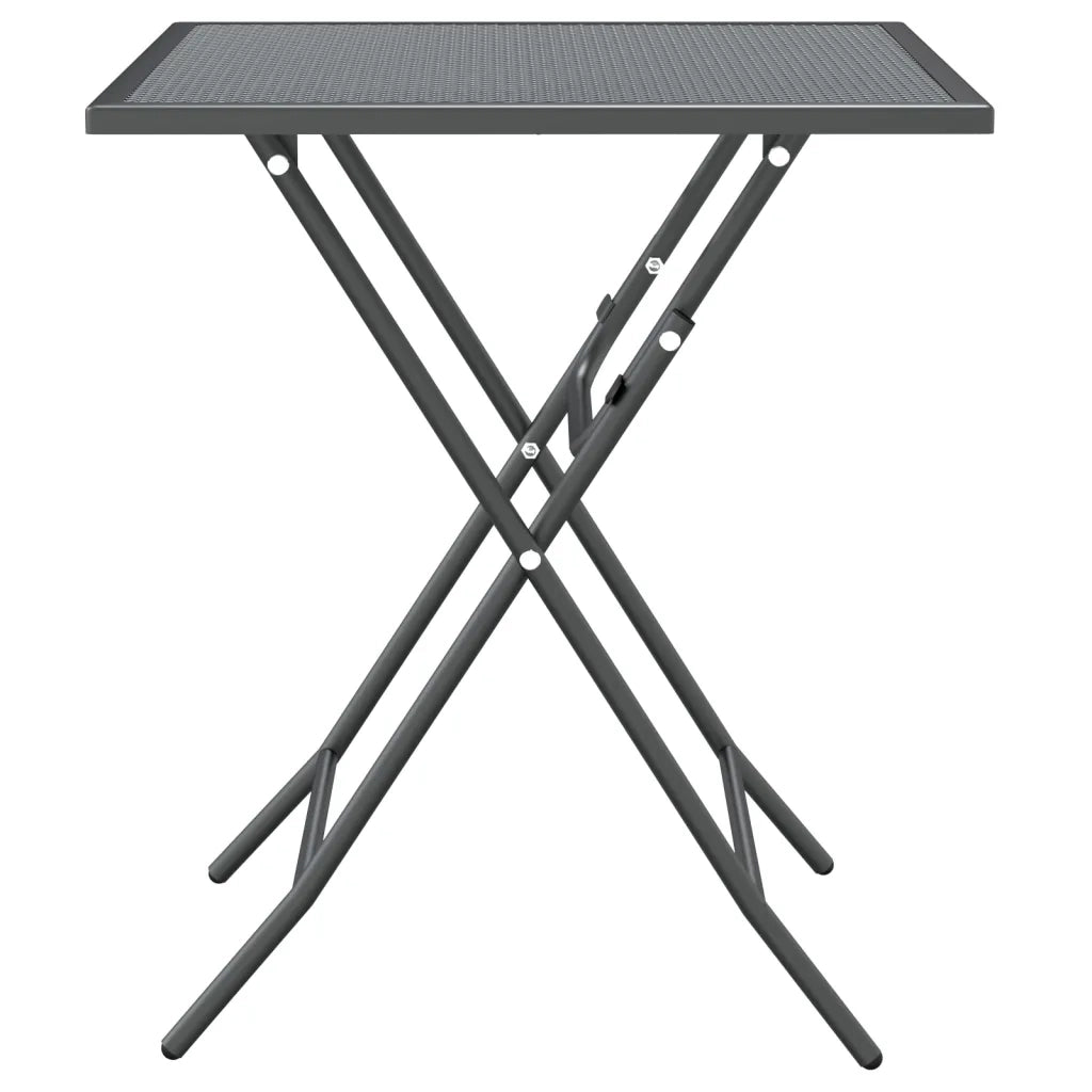 Set da Pranzo per Giardino 5pz Rete Metallica Espansa Antracite cod mxl 34856