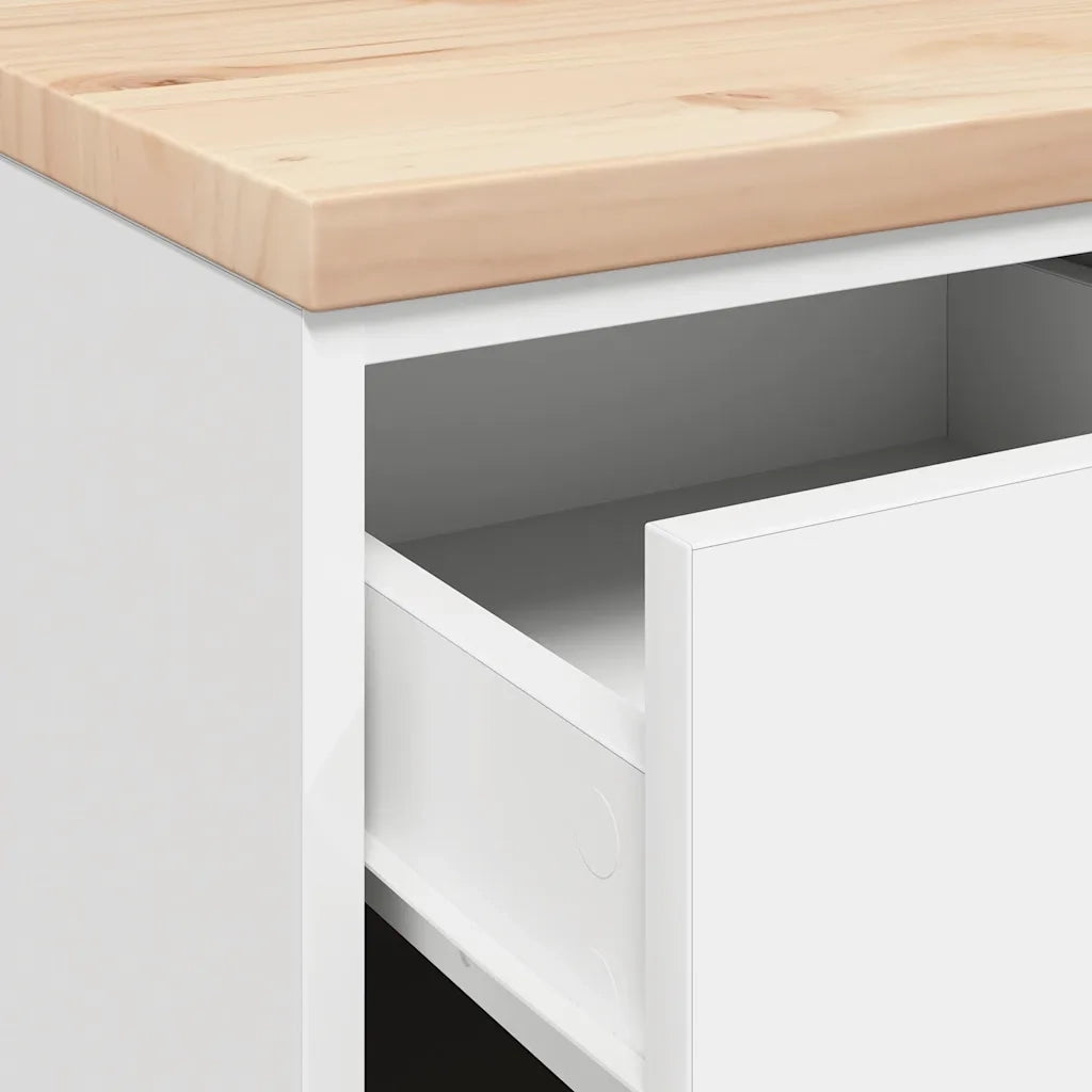 Armadietto da Garage Bianco 40x51x85 cm Legno Massello di Pino CFW8955824