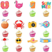 Decorazioni per Cupcake Tropicali 36 Stuks - Decorazioni per Torte Estive - Decorazioni per Torte Esotiche - Materiali Sicuri per l'Alimentazione - Facili da Utilizzare - Decorazioni per Cupcake