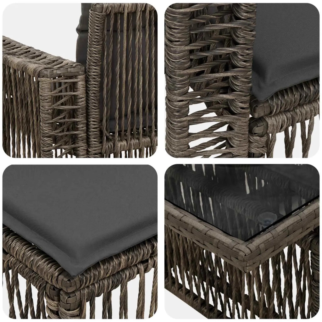 Set Divano da Giardino 9 pz Grigio e Grigio Scuro polyrattan 3436799
