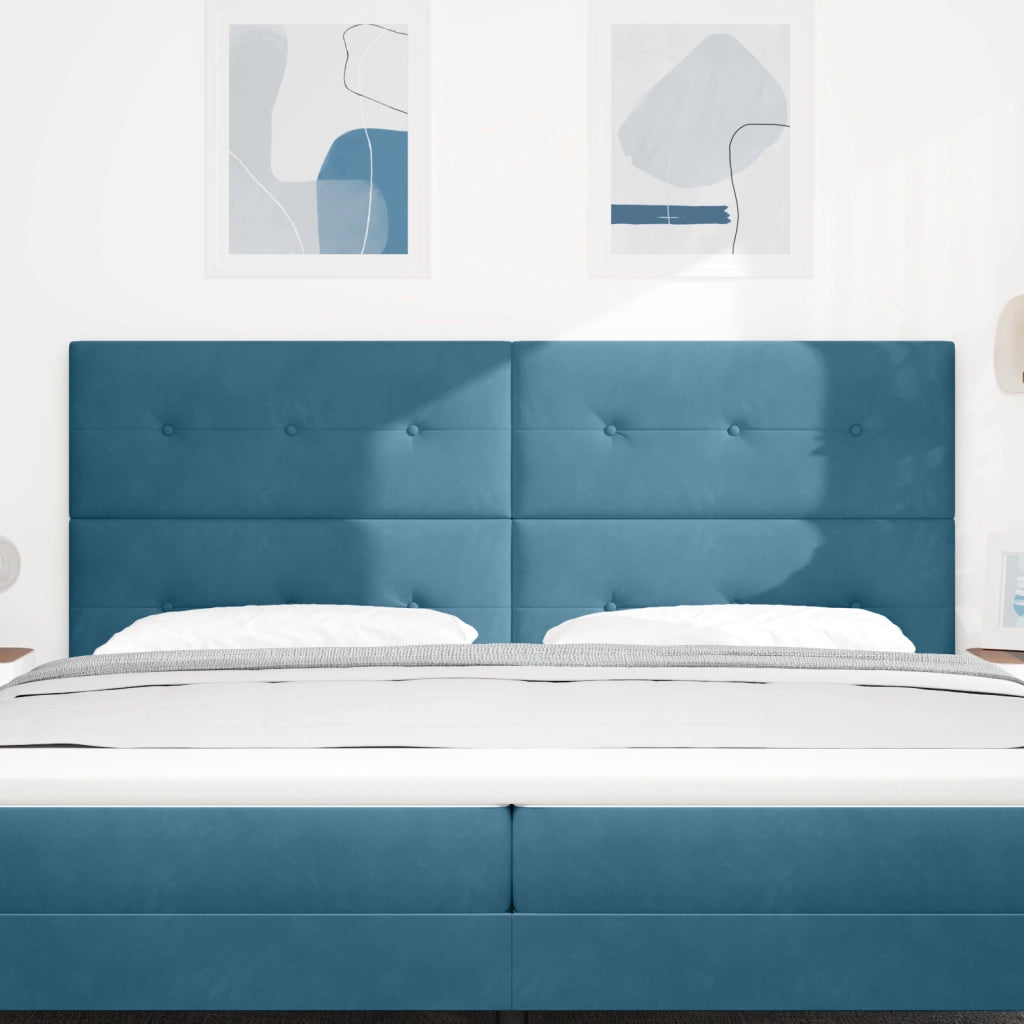 testiera  imbottita blu scuro 200 cm in velluto
