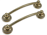 Greppini vintage per armadi in stile rurale dorati - 96 mm distanza del gancio - set da 10 - mensole per armadi commode