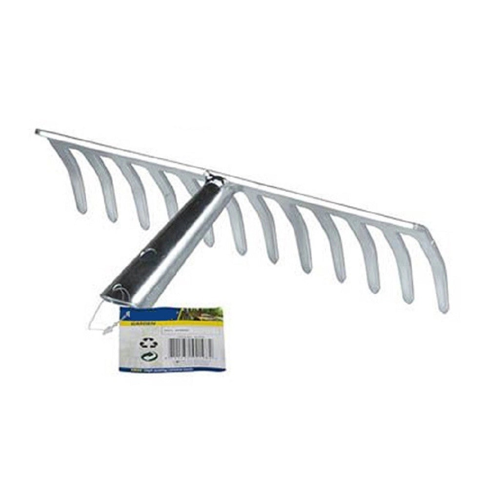 Trade Shop - Rastrello In Metallo 12 Denti 13x30x37cm Lavori Di Giardinaggio Pulizia Prato -