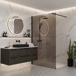 Parete Doccia Rea Flexi Brown / Black 80