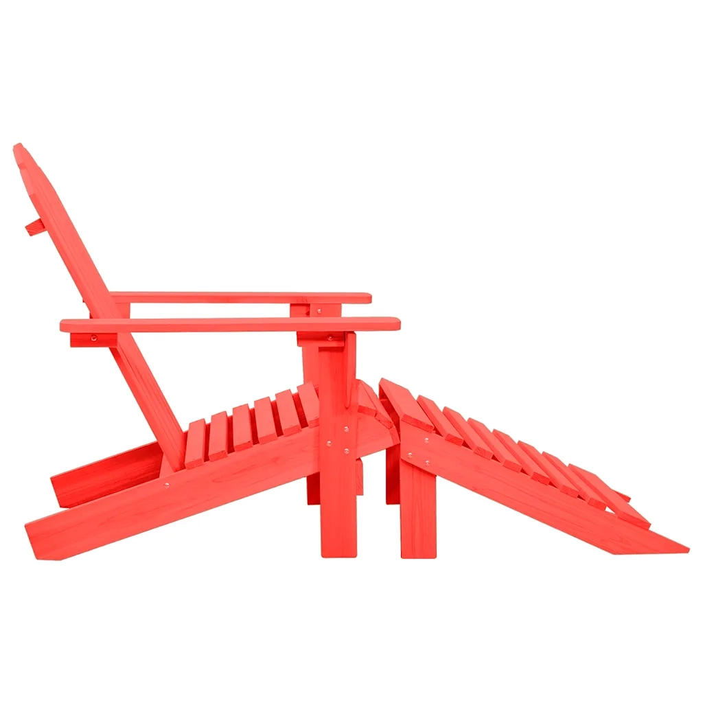 Sedia Giardino | Sedie da Esterno Adirondack con Ottomana Massello di Abete Rossa