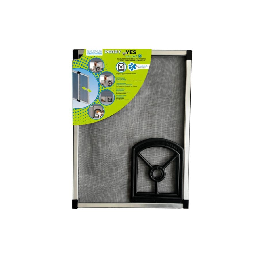 ZANZARIERA FINESTRA CON GATTAIOLA 60X50 COLOR ARGENTO BAZAR DERBY