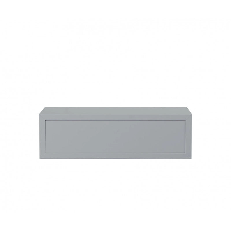Mensola da Muro Lego con Cassetto, Comodino Sospeso, Mensola da Parete, 45x13.4 p20 cm, Grigio - Made in Italy