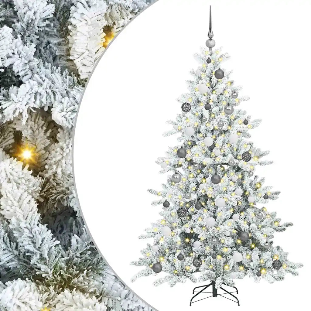 Albero di Natale Artificiale con Rami Pieghevoli Bianco 180 cm 3397717