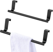 Due mensole per asciugamani in cucina - porta - acciaio inossidabile - 23,5cm - nero