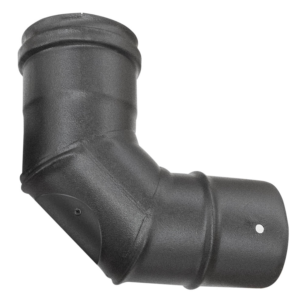 Curva 90 con ispezione canna fumaria  DN 100 smaltato verniciatosmaltato 600 gradi stufa pellet tubo nero CE Made in Italy