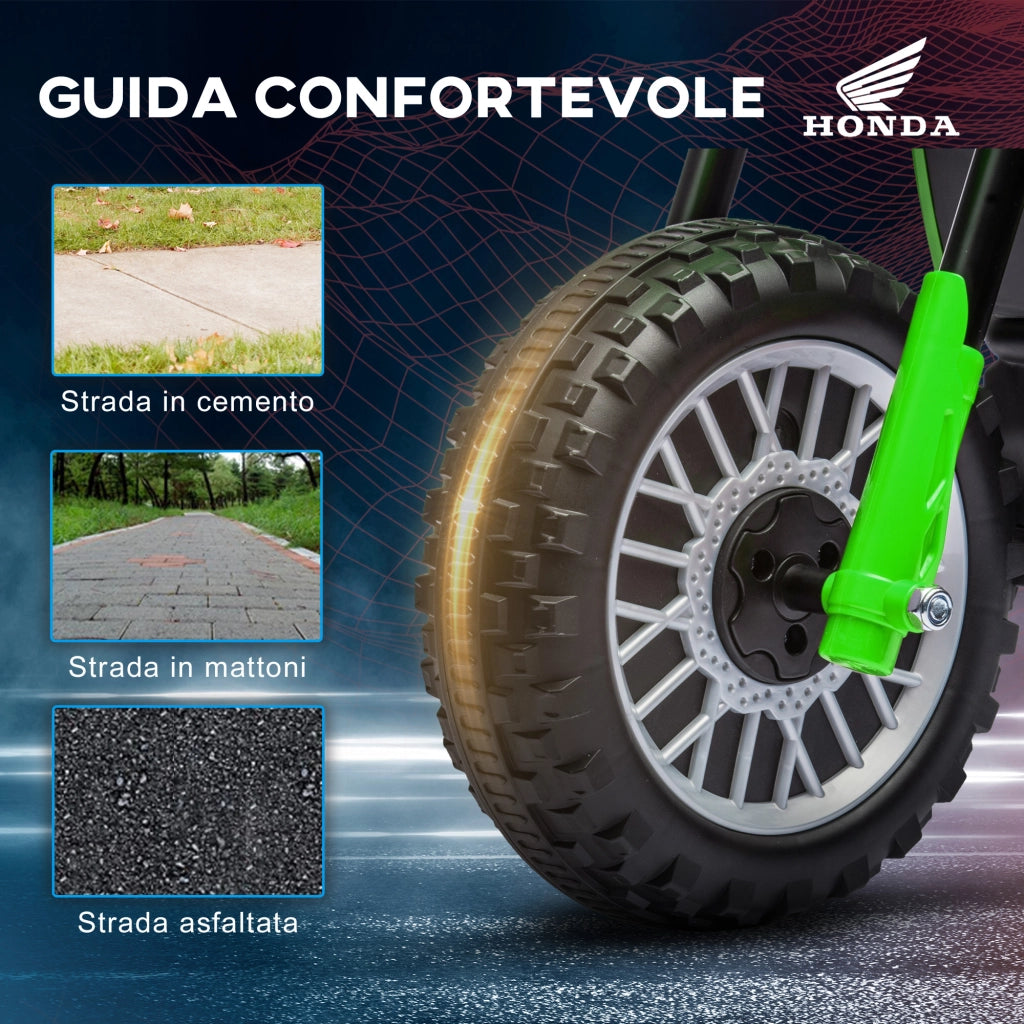 Moto Elettrica Bambini Honda CRF450RL ¨C Xylo ¨C 3 Ruote Verde 18-36 Mesi