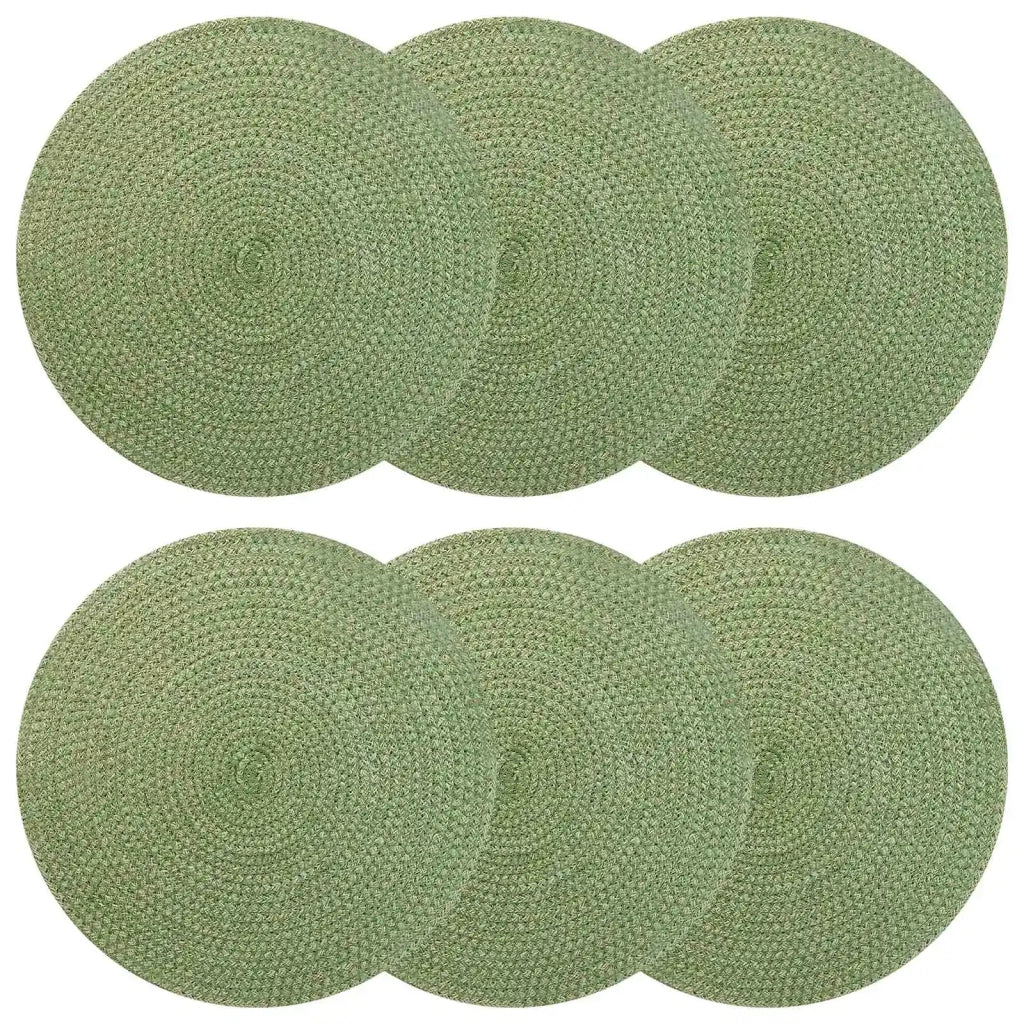 Sottobicchieri in juta 6 pcs Verde oliva Ø 30 cm 42012312