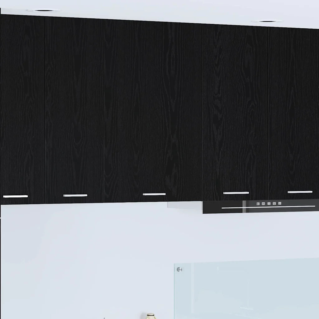 Armadio pensile con porta Rovere Nero e Bianco 50 x 31 x 80 cm 884267