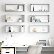 Mensole Parete a Cubo 6pz Grigio Cemento 60x15x23cm Multistrato 807147
